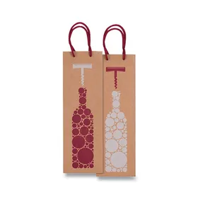 Bottiglia Kraft Geschenktüte 120 x 90 x 370 mm